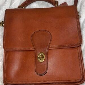 Vintage Coach Station Bag 207 Made in USA British Tan Leather Crossbody